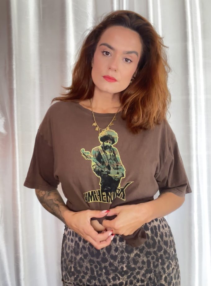 T-shirt Jimi Hendrix – édition vintage brown