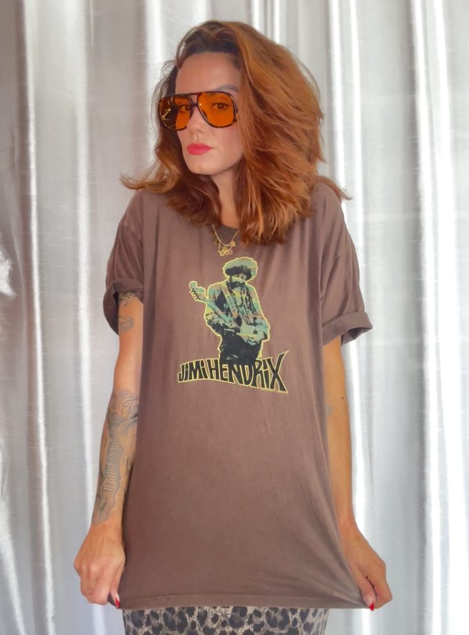 T-shirt Jimi Hendrix – édition vintage brown