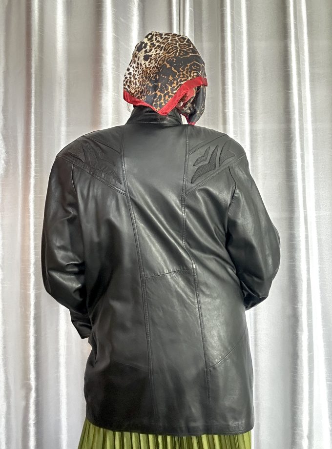Veste en cuir d’agneau pleine fleur – made in France – Années 80 –