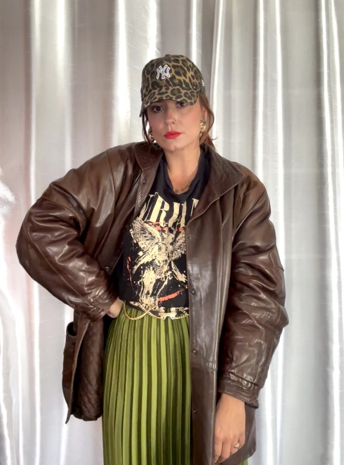 Veste en cuir marron – Flying Squad Paris – Made in France – Taille unique