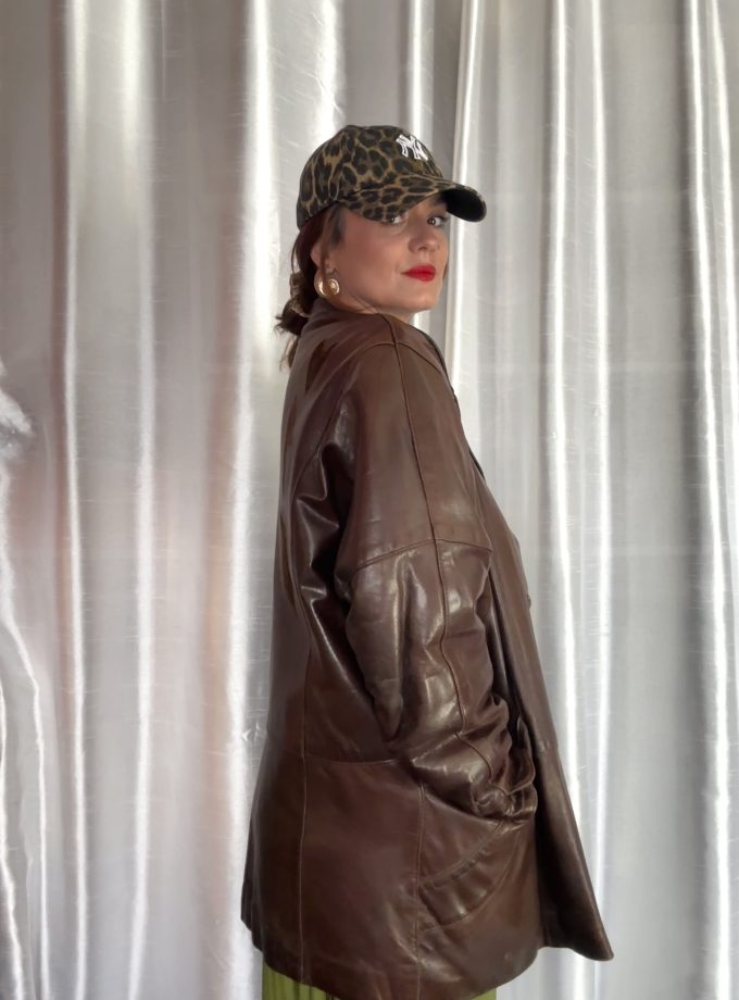 Veste en cuir marron – Flying Squad Paris – Made in France – Taille unique