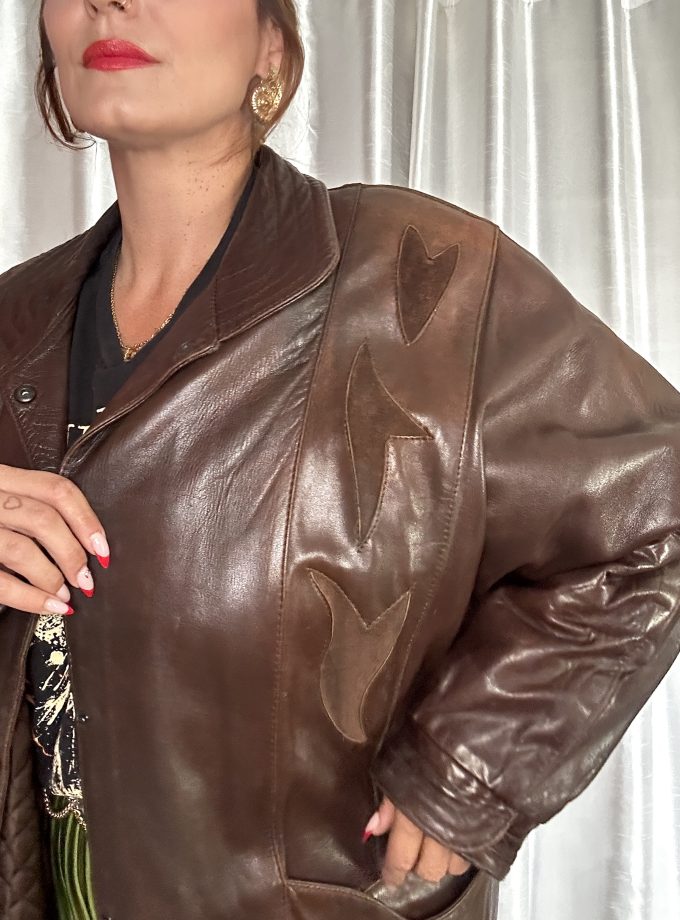 Veste en cuir marron – Flying Squad Paris – Made in France – Taille unique