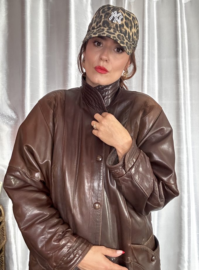 Veste en cuir marron – Flying Squad Paris – Made in France – Taille unique