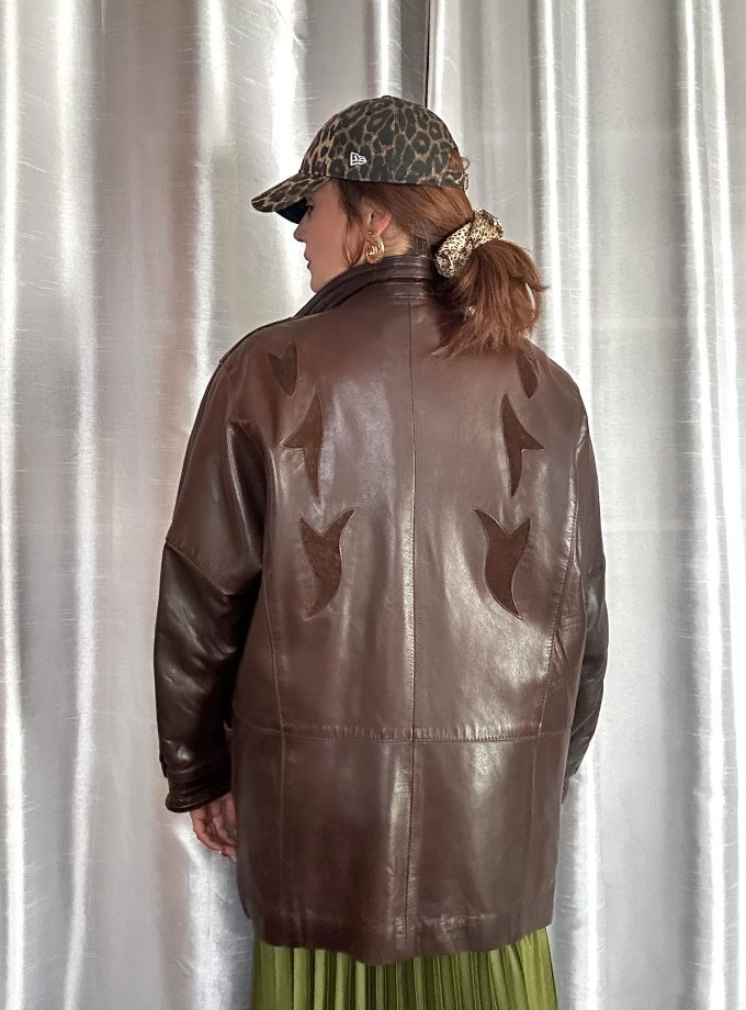 Veste en cuir marron – Flying Squad Paris – Made in France – Taille unique