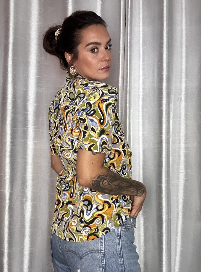 Chemisier Vintage 70’s Psyché – Made in France – Taille 38