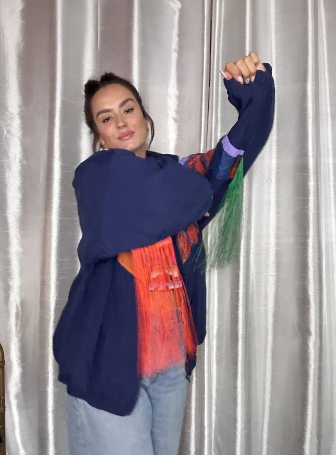 Veste Windbreaker Vintage – Custom Franges – Pièce Unique – Taille L/XL